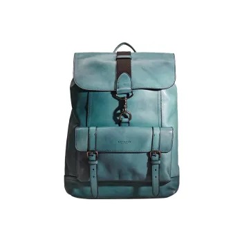 COACH Bleecker Sports Calfskin Backpack Large Size Women's Denim Blue