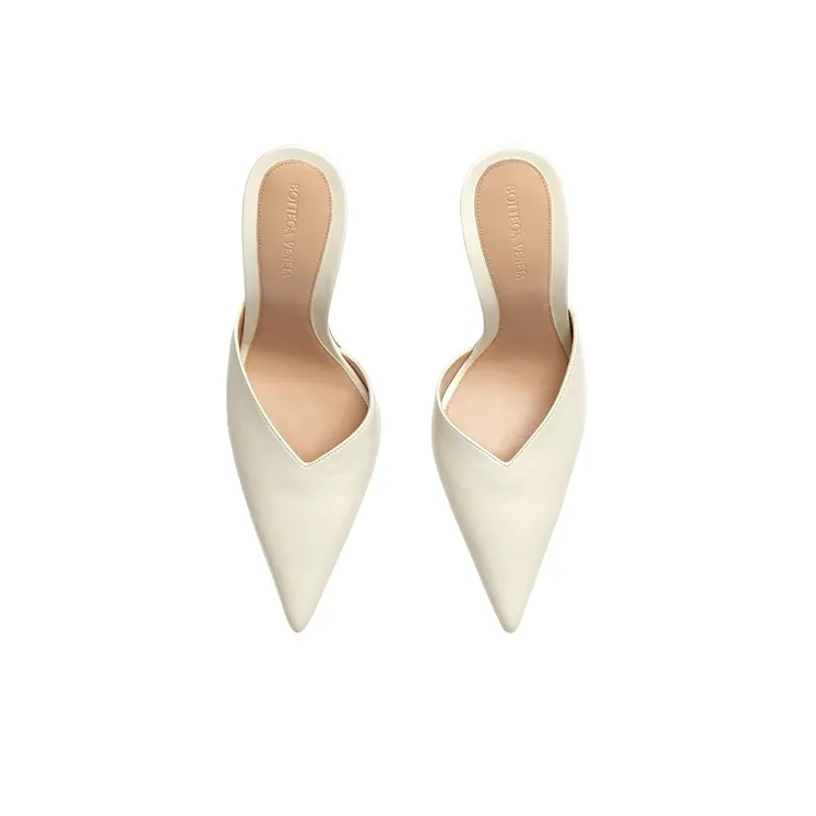Bottega Veneta Punta 100mm Mule White Leather Women's-1