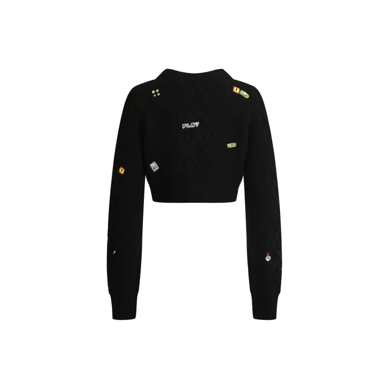 Valeria Obbaco Crop Tops Women's Black-1