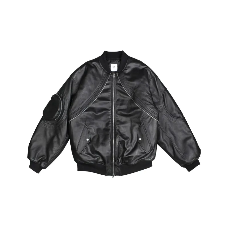 Far Archive Leather Jackets Men Black - POIZON
