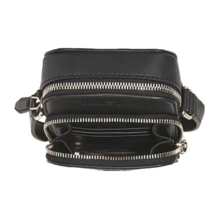 FERRAGAMO Calfskin Travel Bag Unisex Black-6