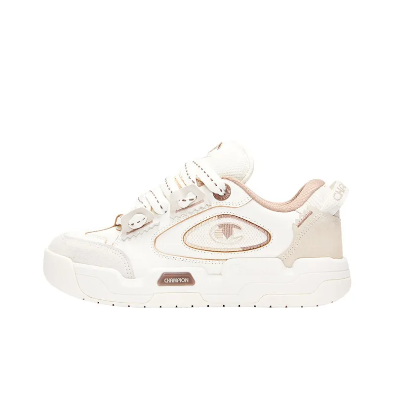 Champion Low Top Skateboard Shoes Men's White Velvet Brown-0