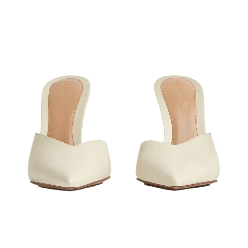 Bottega Veneta Punta 100mm Mule White Leather Women's-2