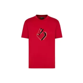 EMPORIO ARMANI Year Of The Rabbit SS23 Regular T Shirt Men's Red