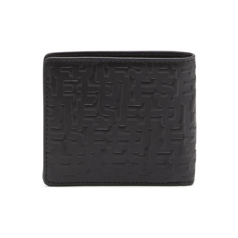 DIESEL Cow Leather Card Holder Wallet Men's Black-1