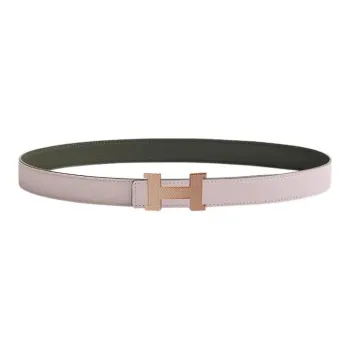 HERMES Mini Constance Leather Belts Women's Light Purple/Gray Green