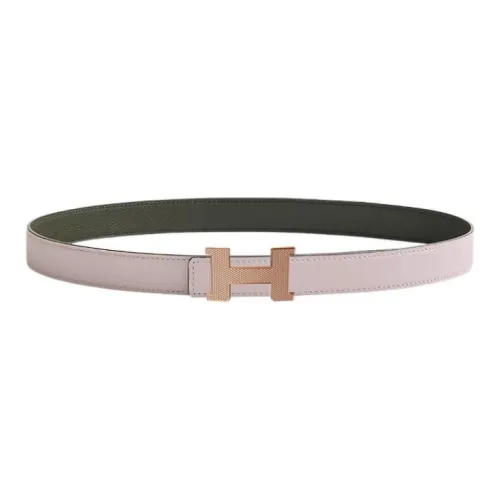 HERMES Leather Belts Women's Light Purple/Gray Green