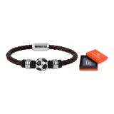 Soccer Magnetic Brown Woven Bracelet