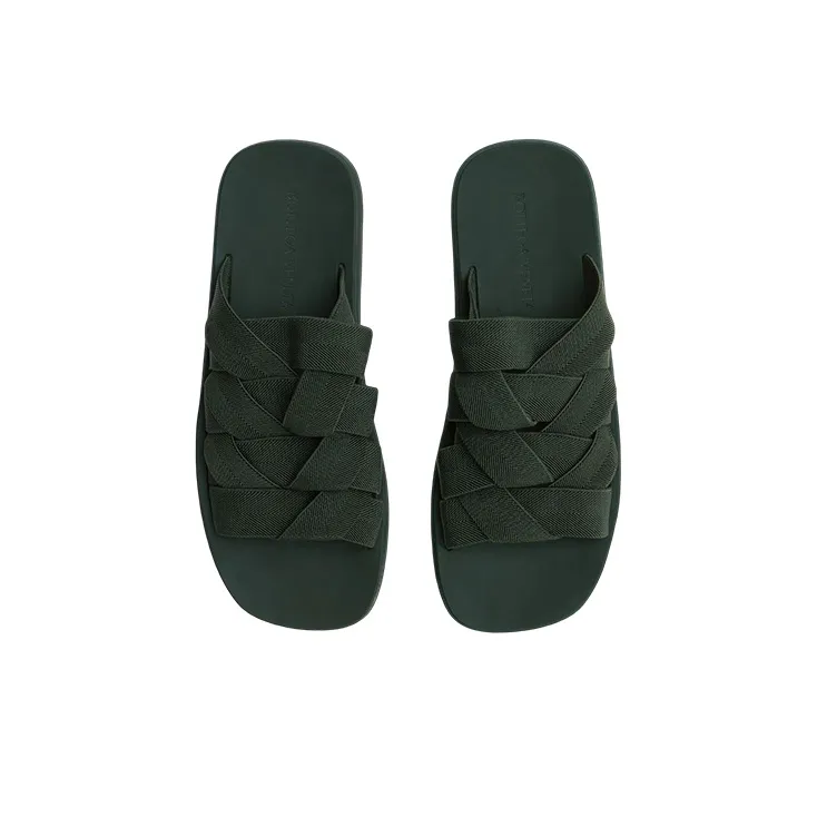 Bottega Veneta Plat Odor Resistant Slide Slippers Men's Dark Green-2
