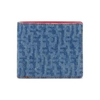 DIESEL 100% Cotton Card Holder Wallet Men's Blue/Red