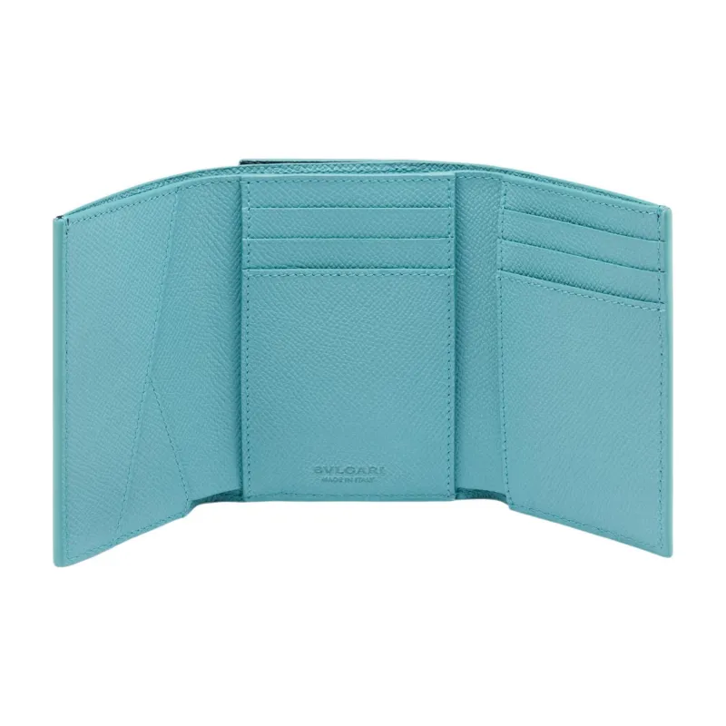 BVLGARI Bulgari Clip Calfskin Wallet Women's Blue-2