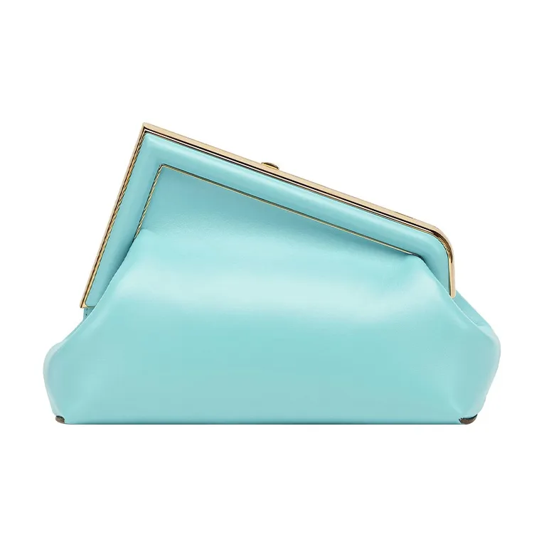 FENDI Fendi First Sheepskin One Shoulder Crossbody Clutches Small Size Women's Light Blue-2