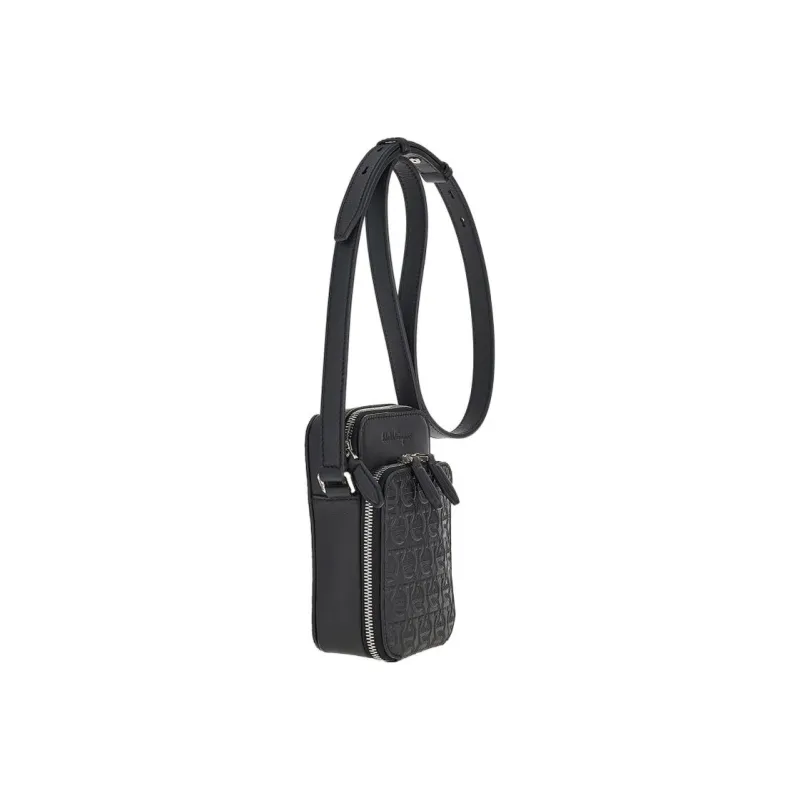 FERRAGAMO Calfskin Travel Bag Unisex Black-2