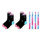 2 Pack Socks and 2 Pack Shoelaces-Blue Pink Blended