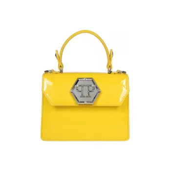 PHILIPP PLEIN Patent Leather Leather Shoulder Bag Crossbody Bag Handbag Women's Yellow