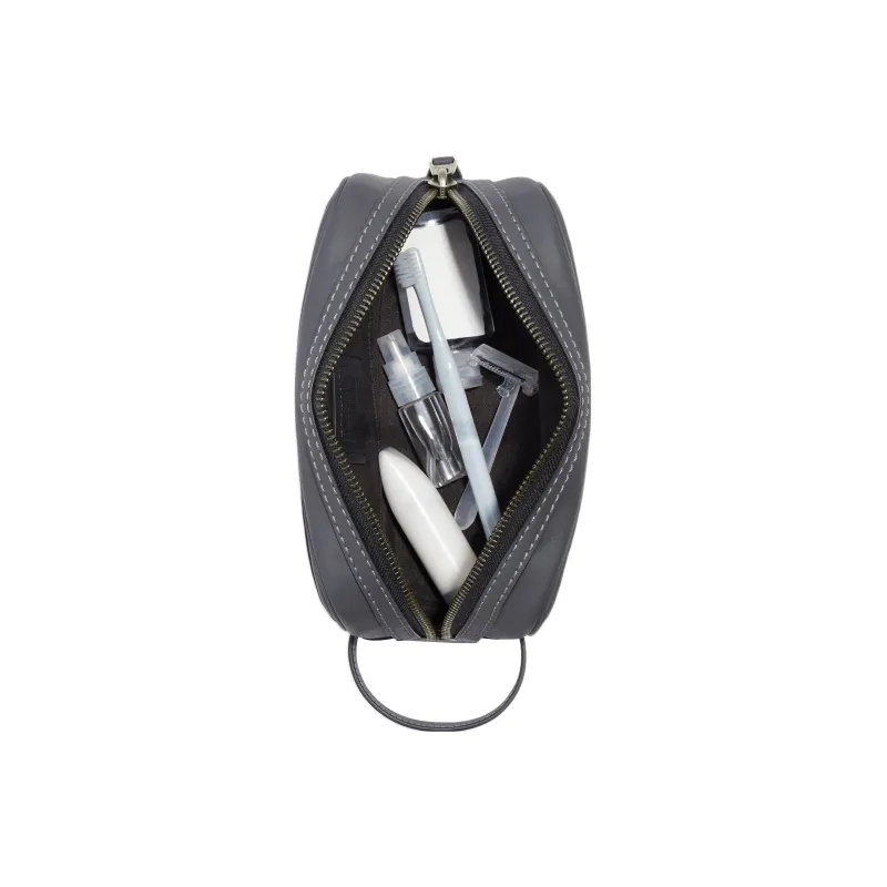 COACH Travel Kit Smooth Calf Leather Makeup Bag Storage Bag Women's Gray-3