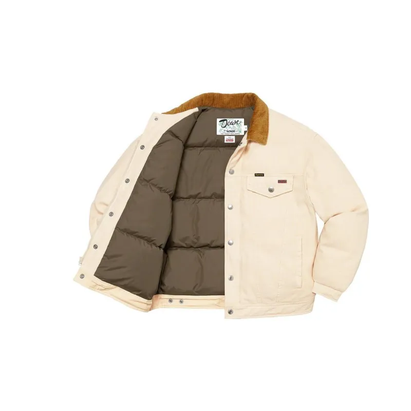 Supreme Schott Canvas Down Trucker Jacket-7