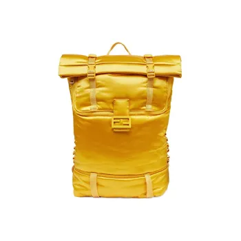 FENDI Baguette Polyester Backpack Men's Yellow