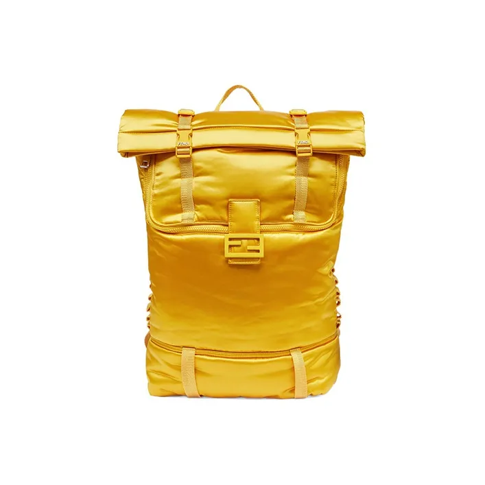 FENDI Baguette Polyester Backpack Men's Yellow-0
