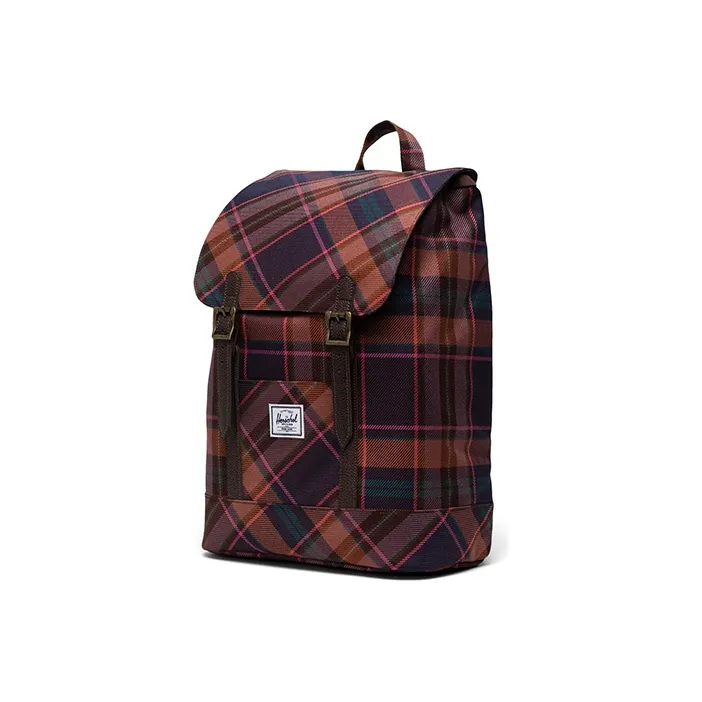 Herschel Recyclable Polyester Fabric Backpack Small Size Unisex Plaid-3