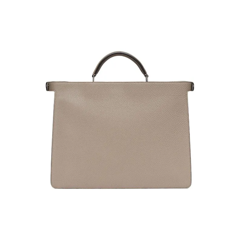 FENDI Peekaboo ISeeU Calfskin Shoulder Bag, Crossbody Bag, Handbag Medium Size Men's Beige-3