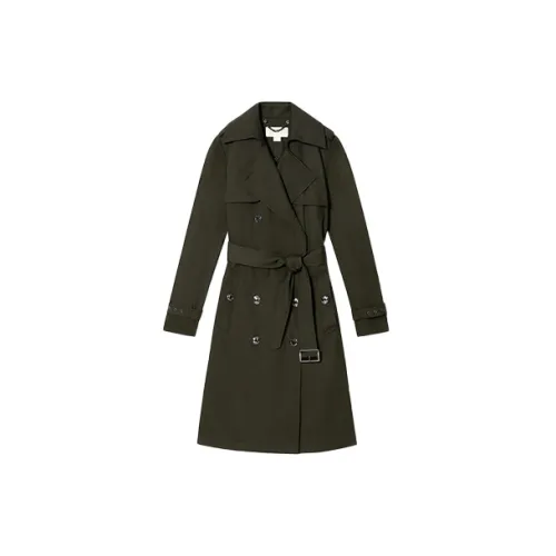 MICHAEL KORS Trench Coats Women's Army Green