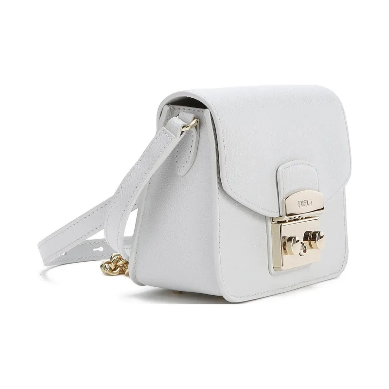 Furla Metropolis Collection Cow Leather Crossbody Bag Mini Women's White-1