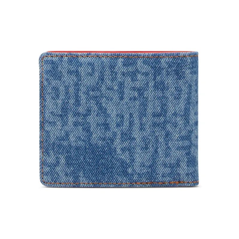 DIESEL 100% Cotton Card Holder Wallet Men's Blue/Red-1