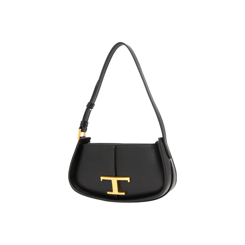 TOD'S Timeless Calfskin Shoulder Bag, Handbag, Shoulder Bag Women's Black-2