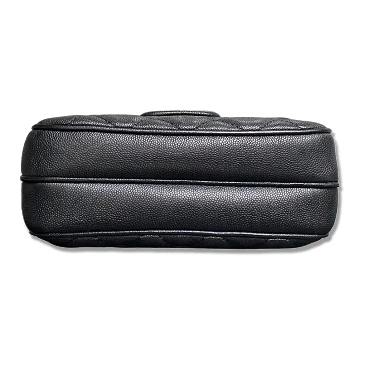 CHANEL Cow Leather Mini Square Flap Bag, Crossbody Bag, Shoulder Bag Women's Black-2