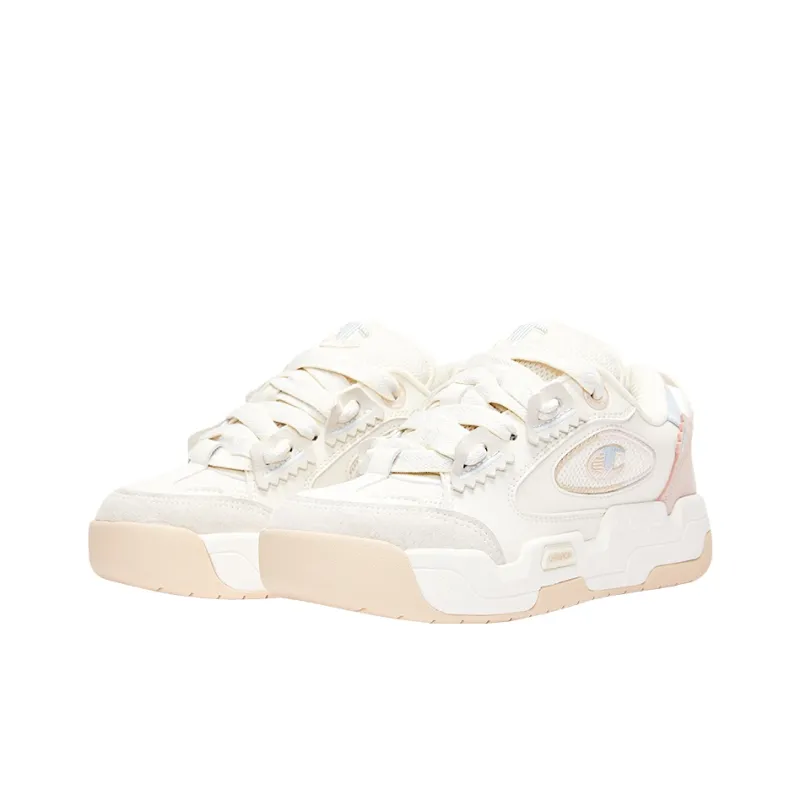Champion Valve V2 Low Top Skateboard Shoes Women's Milk White Dawn Pink-2