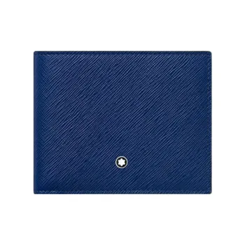MONTBLANC Cow Leather Wallet Men's Indigo Blue