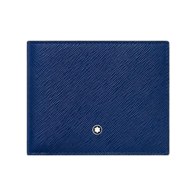 MONTBLANC Cow Leather Wallet Men's Indigo Blue-0
