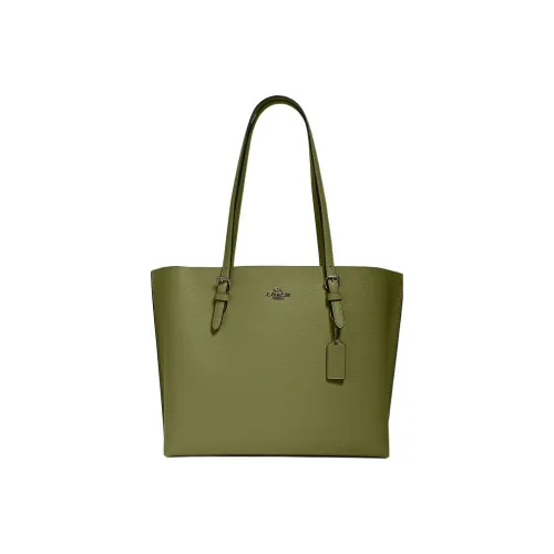 COACH Mollie Double-Sided Leather tote MONO Bag Shopping Bag Handbag Shoulder Bag Large Size Women's Grass Green