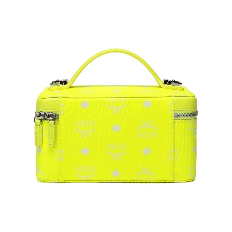 MCM Coated Canvas Box Bag Makeup Bag Shoulder Bag Crossbody Bag Handbag Regular Women's Lemon Yellow-3