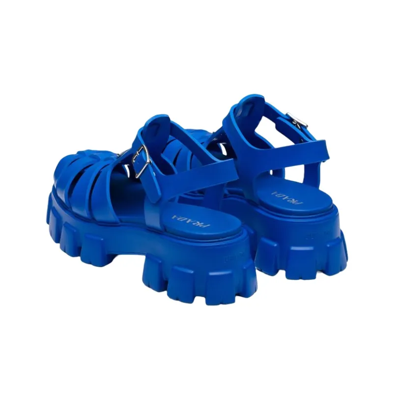PRADA Rubber Sandal 'Sapphire Blue'-4