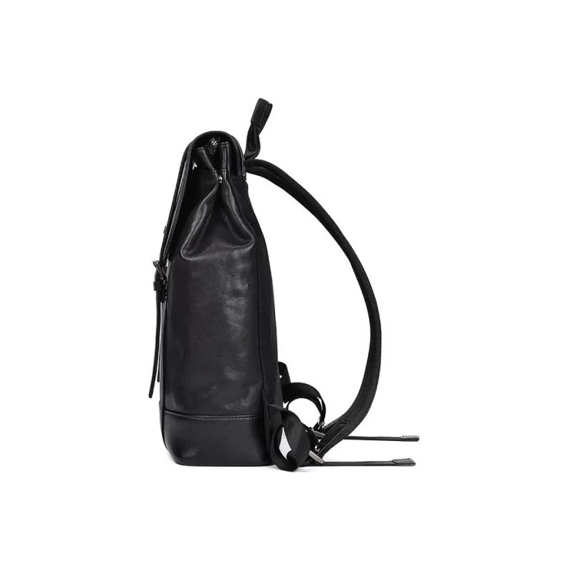 Hush Puppies Vegetable Tanned Top Grain Cow Leather Backpack Tubas Men's Black-4