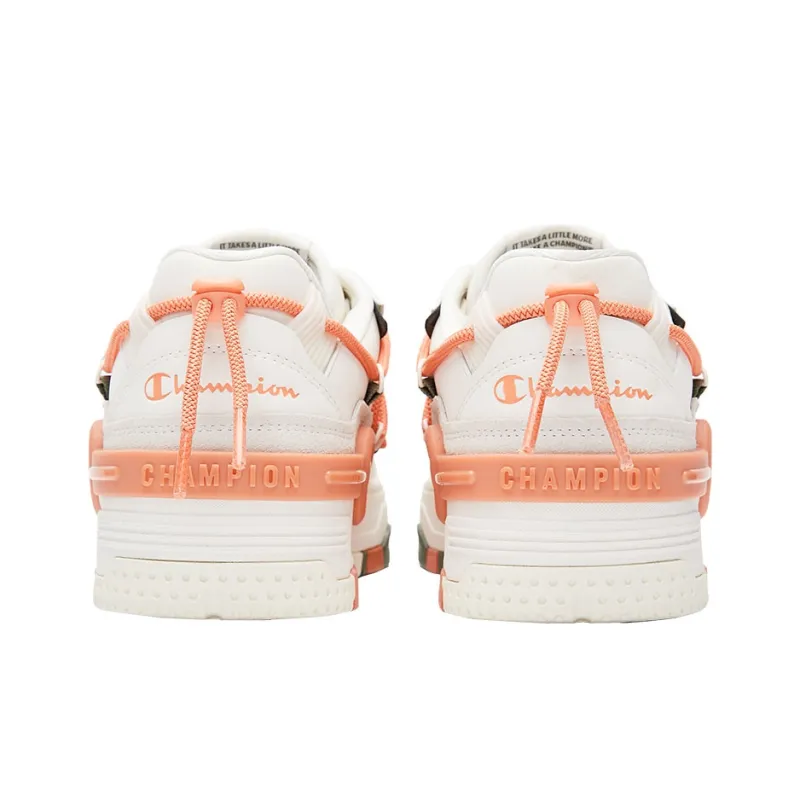 Champion Essentials Collection Bumper V1 Low Top Skateboard Shoes Women's White Orange-3