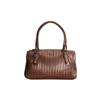 COACH Madison Pleated Leather One Shoulder Handbags Small Size Women's Copper