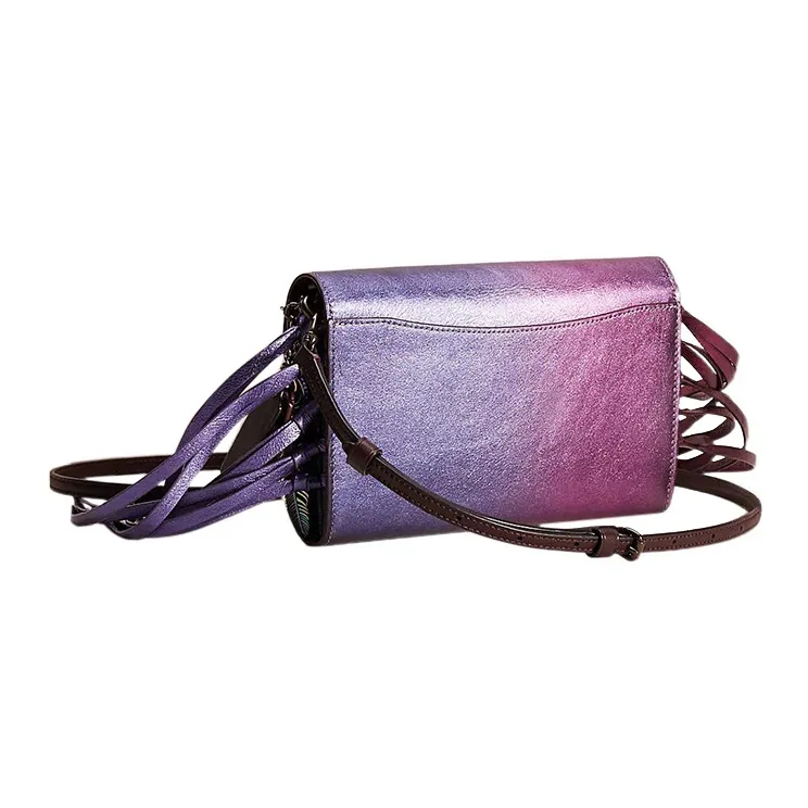 COACH Tabby Leather One Shoulder Crossbody Clutches Small Size Women's Metal Purple/Metal Pink-1