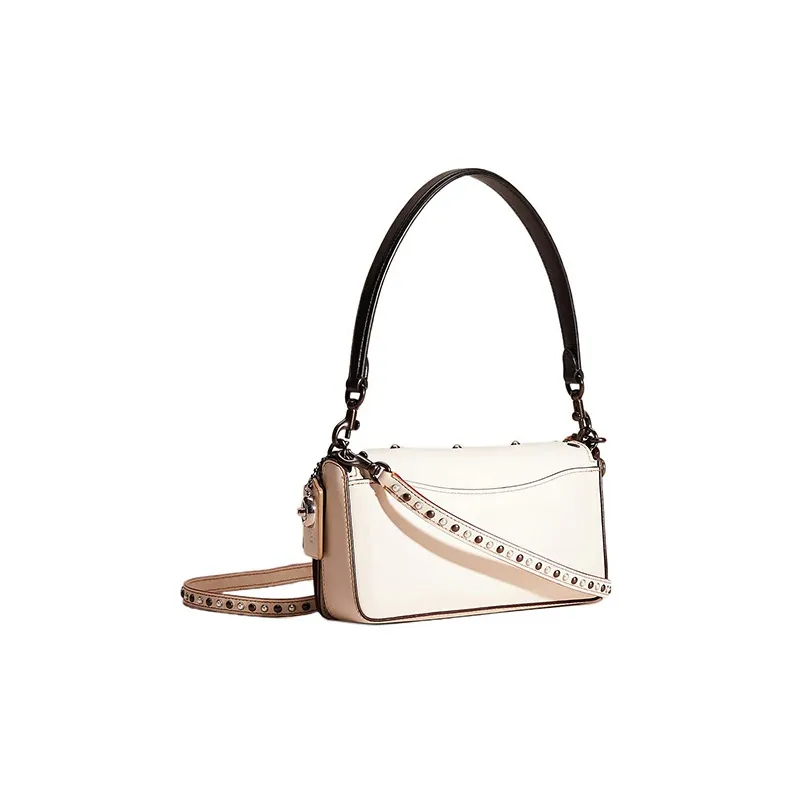 COACH Dinky Glove Tanning Handbag, Shoulder Bag, Crossbody Bag Women's Chalk White-1
