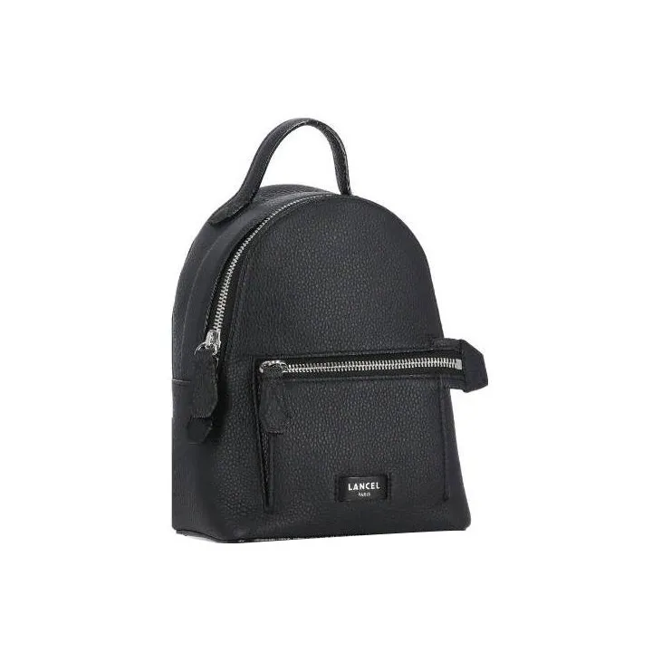LANCEL Pebbled Leather Backpack Women's Black-1