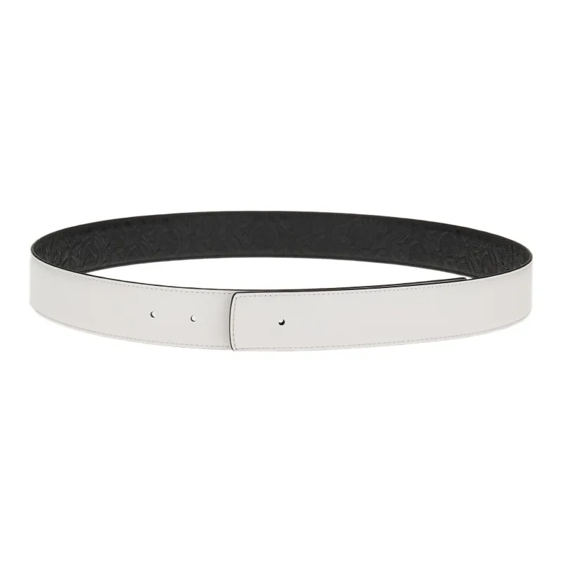 FERRAGAMO Iconic Embossed Pattern Smooth Buckle Men's Width: 3.8cm-0