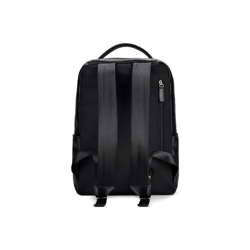 Hush Puppies Top Grain Cow Leather Backpack Large Size Men's Black-1