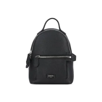 LANCEL Pebbled Leather Backpack Women's Black