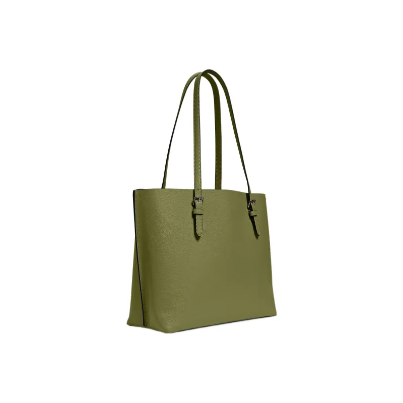 COACH Mollie Double Sided Leather Tote Bag, Shopping Bag, Handbag, Shoulder Bag Tubas Women's Grass Green-1