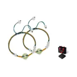 Sliding Clasp Peaceful Buckle Bracelet 1 Pair (Men's Blue Yellow+Women's Blue Yellow)+Starry Box