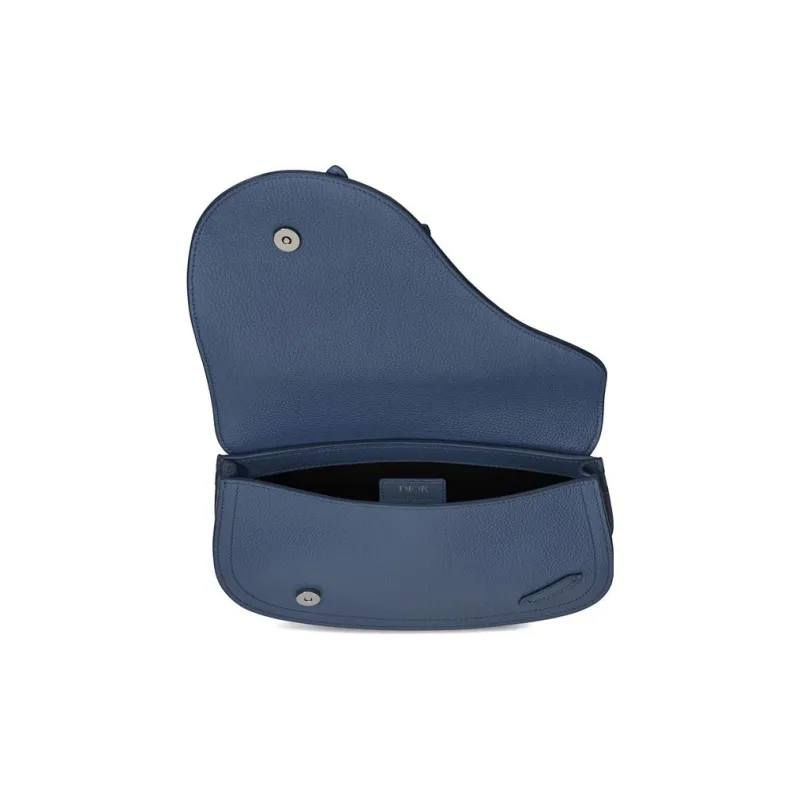 DIOR Saddle Grained Calfskin Saddle Bag Shoulder Bag Crossbody Bag Fanny Pack Sling Bag Men's Gray Blue-1