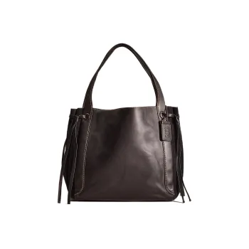 COACH Harmony Glove Tanned Leather With Suede Accents HOBO Bag Shoulder Handbag Large Size Women's Black