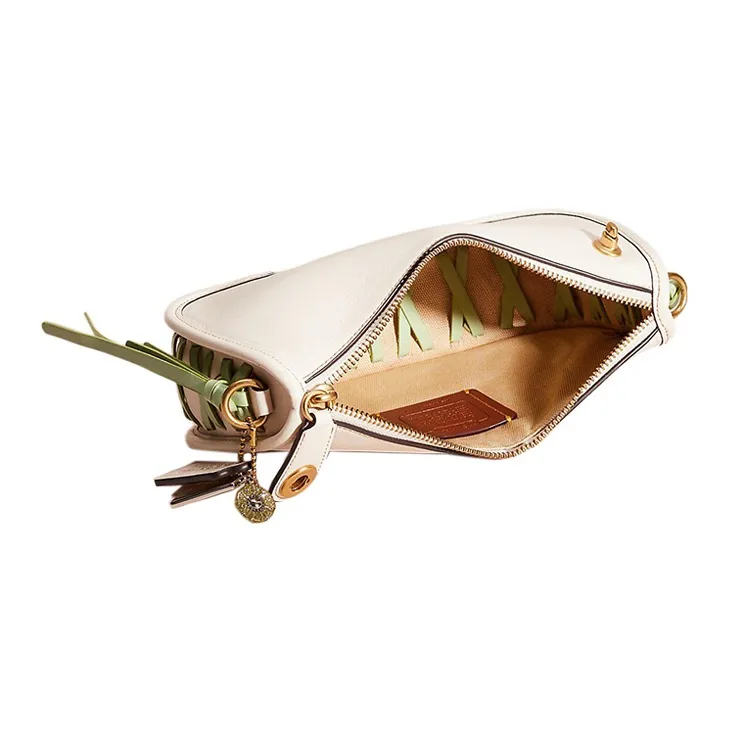 COACH Swinger Glove Tanned Leather Handbag Shoulder Bag Crossbody Bag Medium Size Women's Chalk White-4